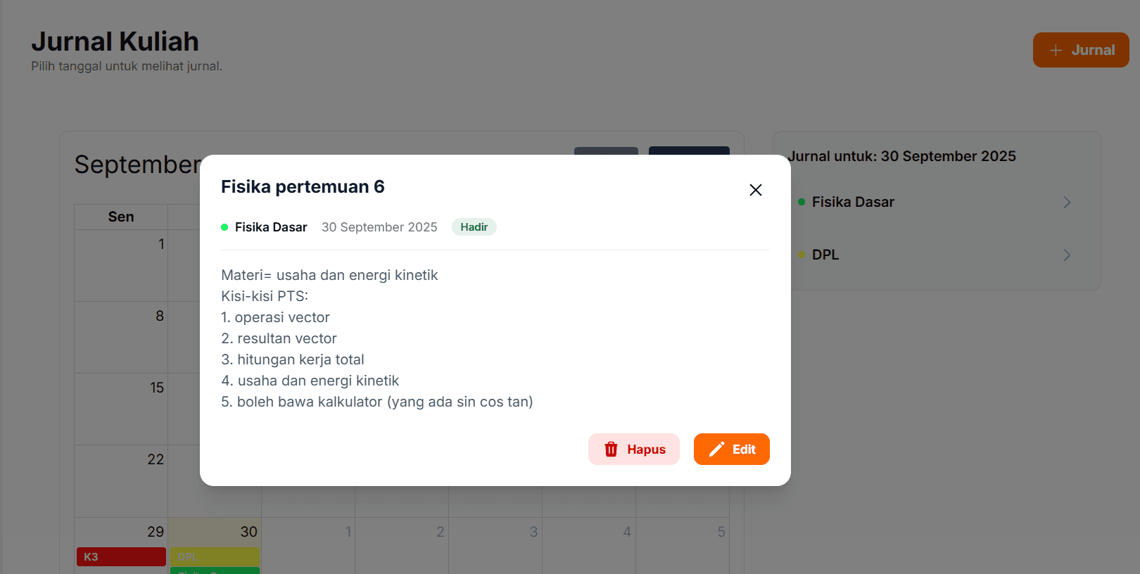 Tampilan proyek Laksita Kala - Aplikasi pencatatan tugas  #4