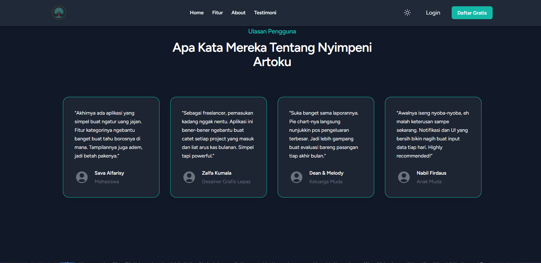 Tampilan proyek Nyimpeni Arthoku - Aplikasi Pencatat Pengeluaran #3