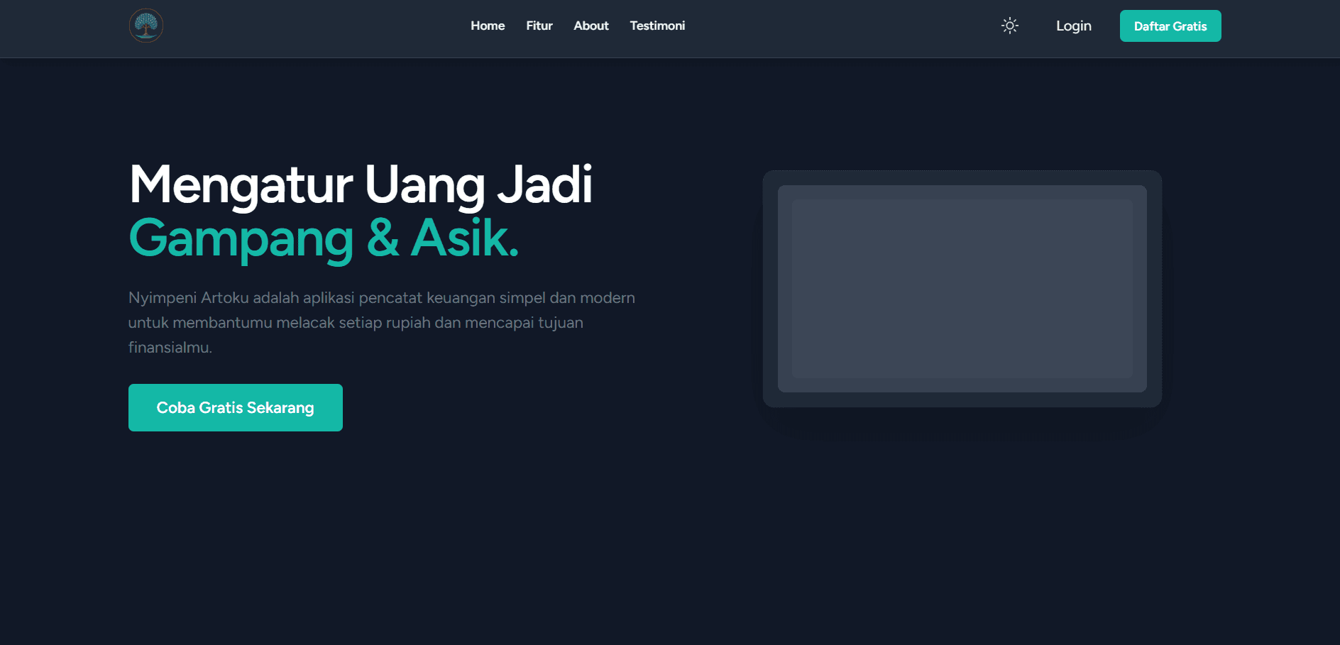 Screenshot dari Nyimpeni Arthoku - Aplikasi Pencatat Pengeluaran
