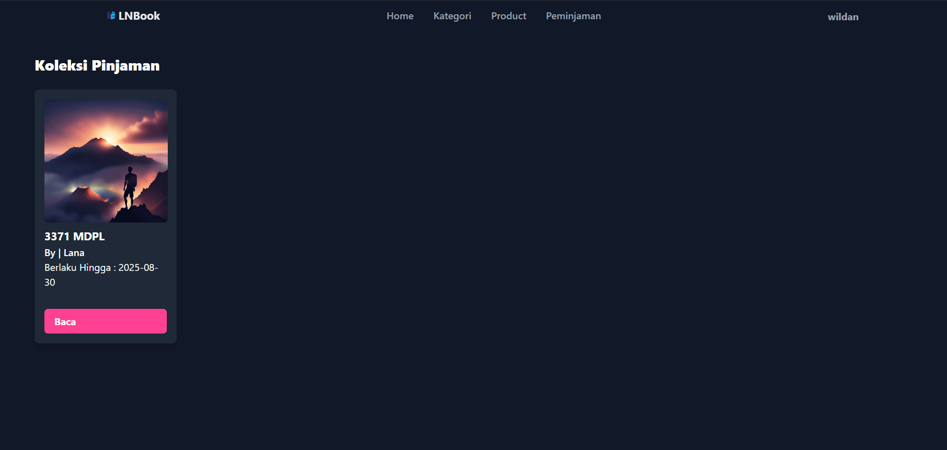 Tampilan proyek Website Perpustakaan #8